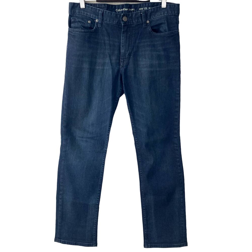 Calvin Klein Jeans Dark Wash Slim Straight Denim - W32 L30